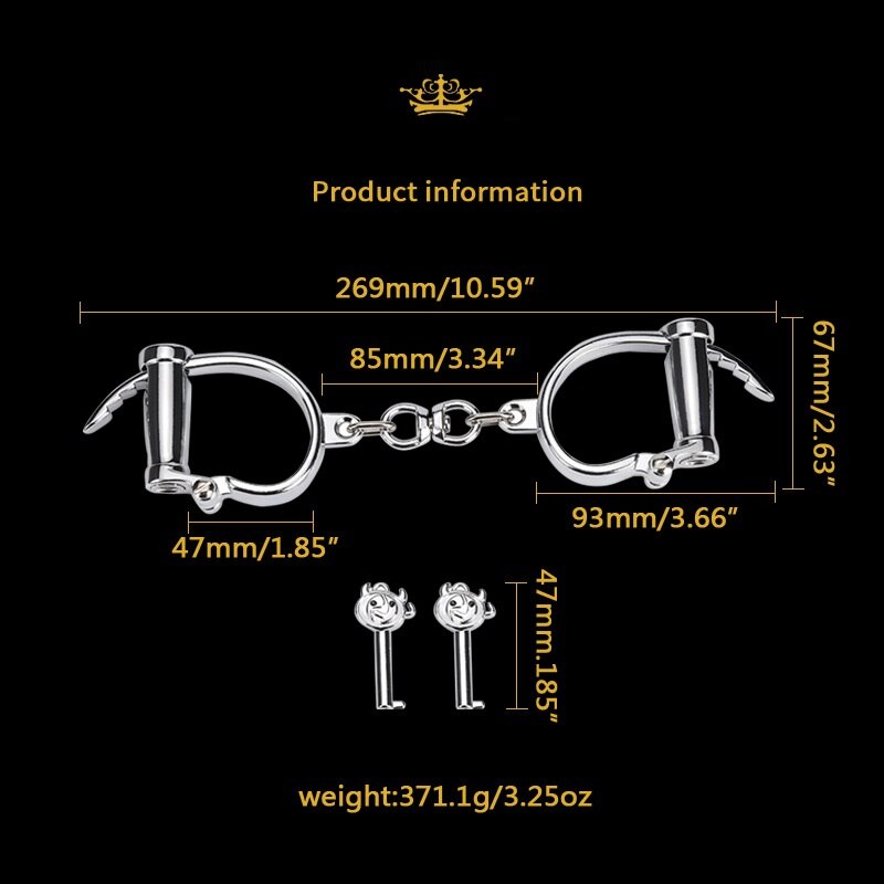 Stainless Steel Female Male Handcuff Metal Ankle Cuffs Wrist Cuff for Couple Bdsm Bondage Restraints Adult Game Sex Toys