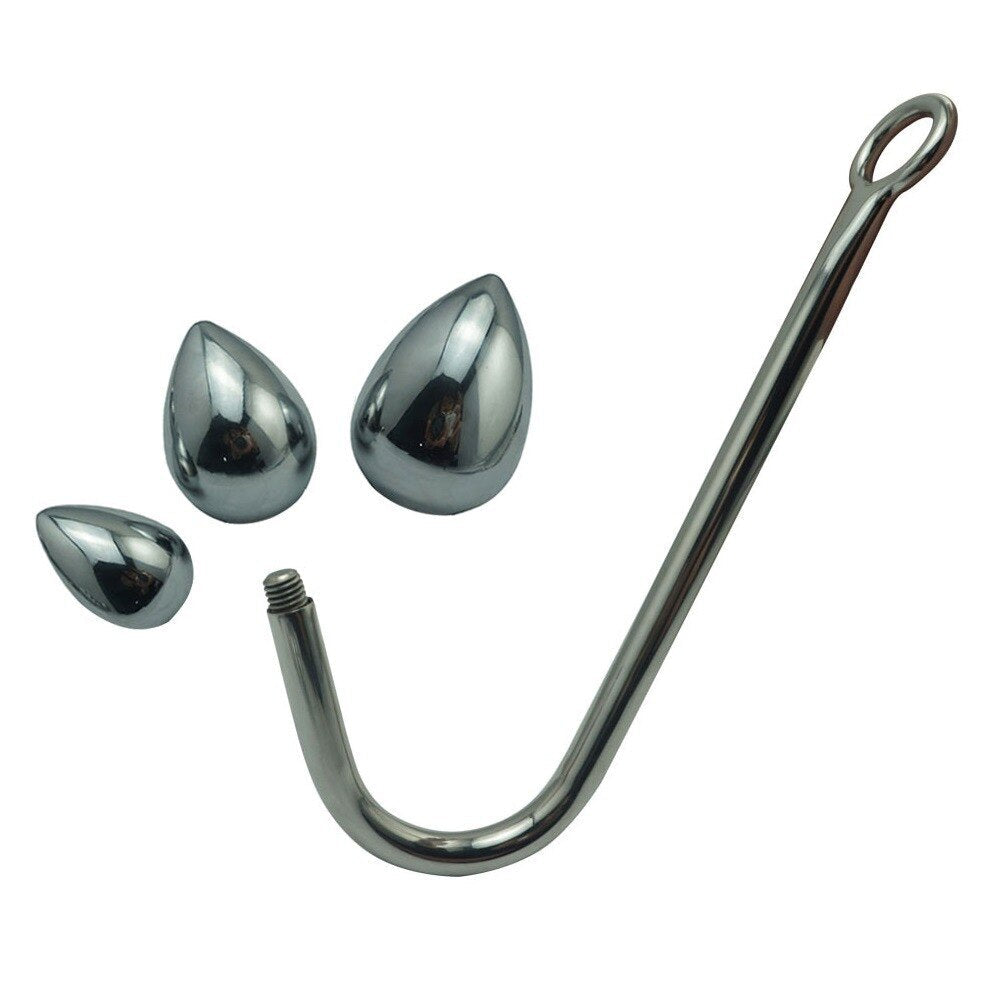 Anal Hook จุกเสียบก้นโลหะพร้อมลูกบอล จุกเสียบก้น ขยายช่องทวารหนัก อุปกรณ์ช่วยสำเร็จความใคร่หลายหน้าที่ ของเล่นทางเพศสำหรับบั้นท้าย