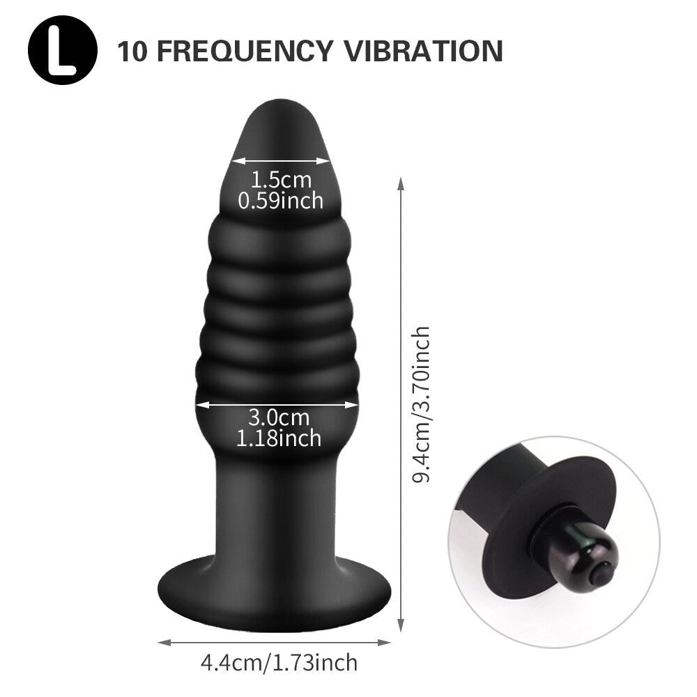 Vibration Anal Plug Safety Silicone Butt Plug Female Masturbation Tool Prostate Massager Erotic Sex Toys for Couple