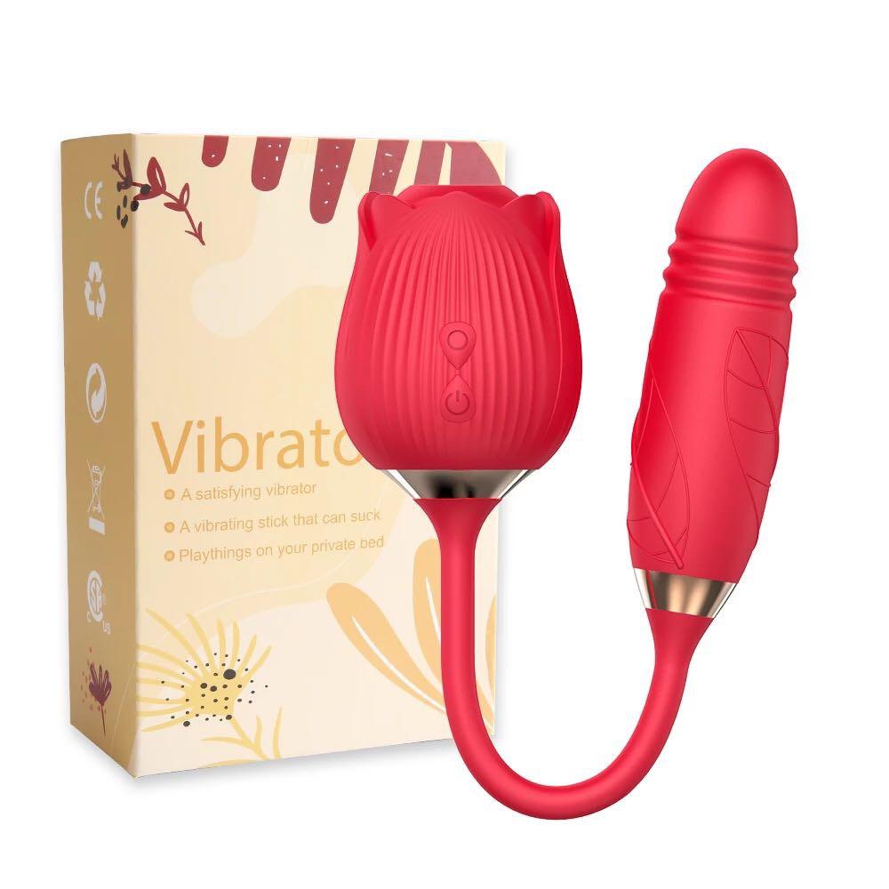 Rose Clitoral Sucking Vibrator with Vibrating Egg Vaginal Anal Stimulator Breast Nipple Massager Oral Sex Toy for Women