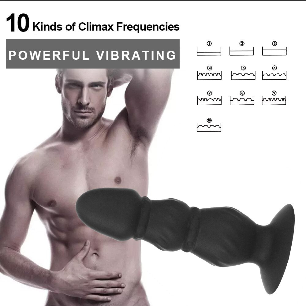 10 Speeds G-Spot Stimulation Bead Dildo Vibrator Remote Control Anus Vibrating Dildo Prostate Massager Vibrator Sex Toys for Men