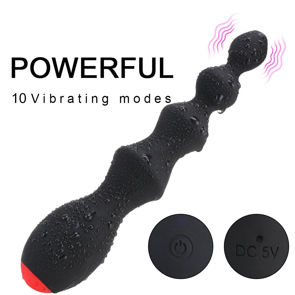 10 Speeds Prostate Massager Anal Beads Vibrator Vibrating Butt Plug Clitoris Stimulator Sex Toy for Women Men