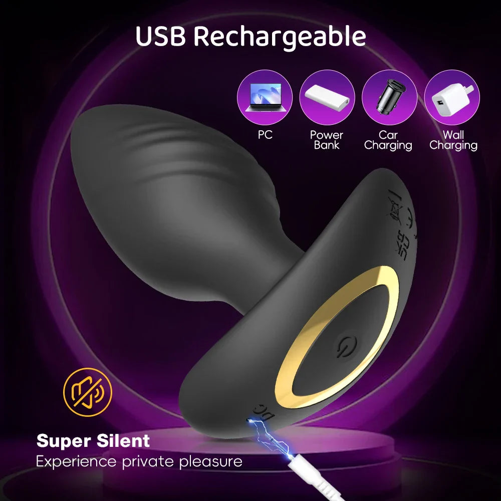 10 Speeds Rotating Anal Vibrator Butt Plug Men Prostate Massager Anal Stimulator Female Masturbator Adult Sex Toys for Women Gay