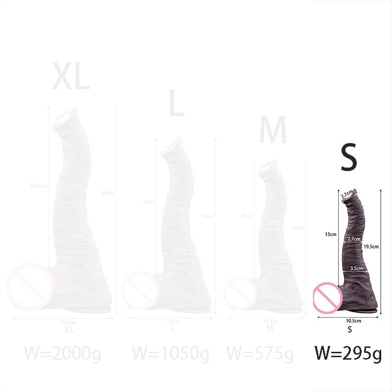 12in Realistic Elephant Shape Soft Silicone Dildo Big Penis Double Suction Self-stimulation Masturbation Lesbian Anal Sex Toy