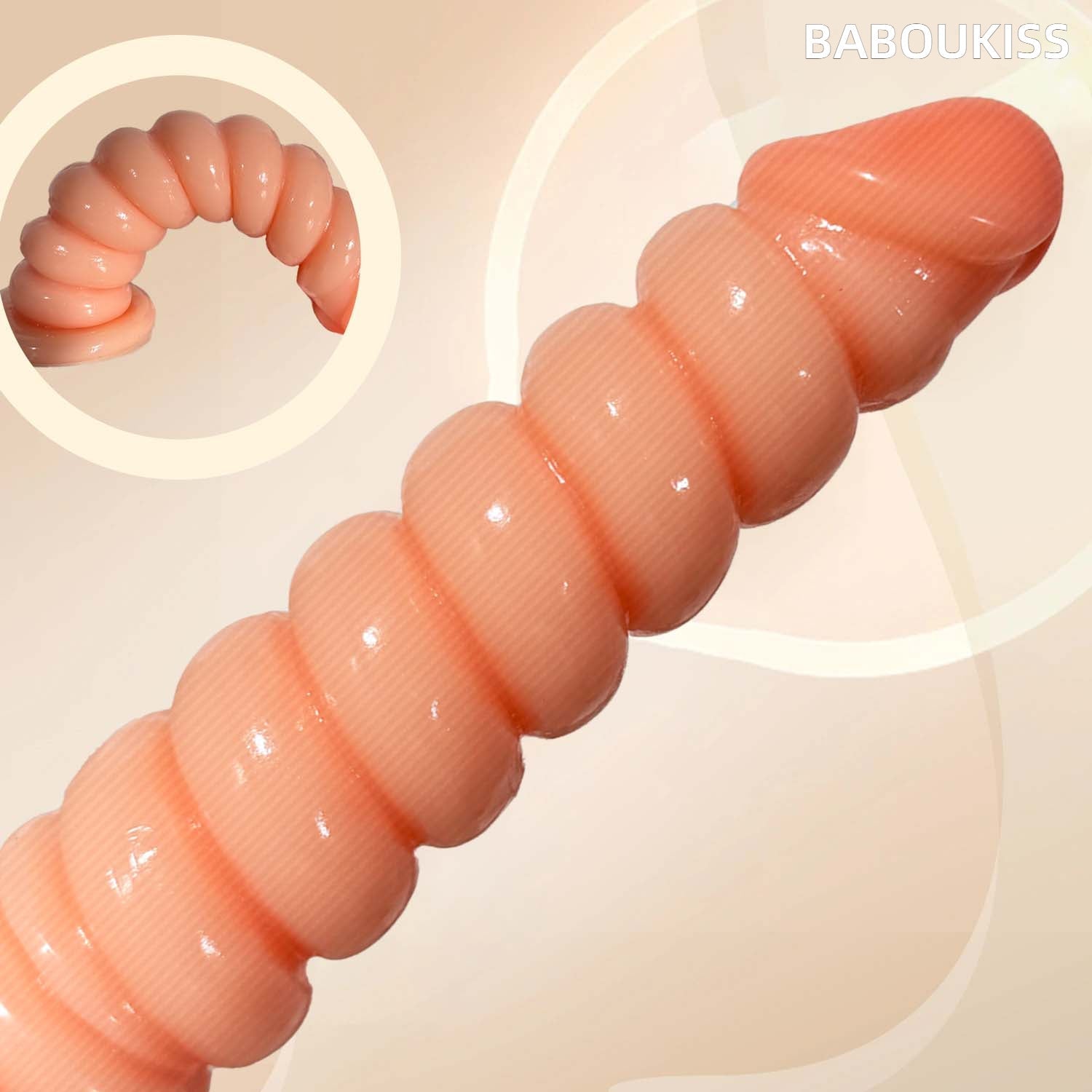 ดิลโด้: ของเล่นทางทวารหนัก PVC แบบยืดหยุ่น ดีไซน์ลายทาง สำหรับฝึกฝนและสร้างความสุขทางทวารหนัก