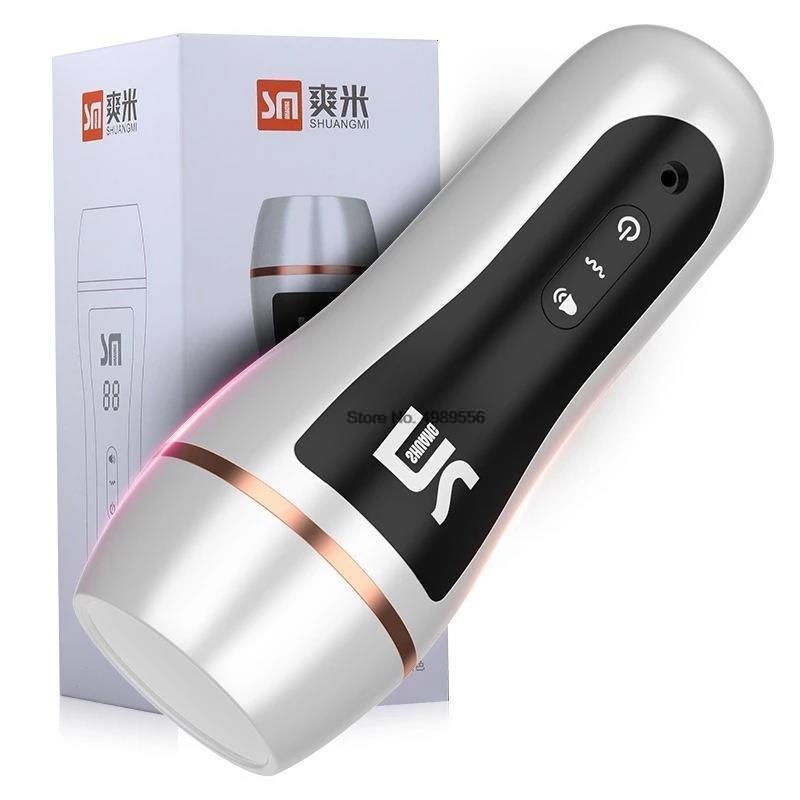 18 + ชาย Masturbator อวัยวะเพศชายปั๊ม Vibrator ผู้ใหญ่ความอดทนการออกกำลังกายช่องคลอดประดิษฐ์10ความเร็วอวัยวะเพศชาย Delay Trainer เซ็กซ์ทอยสำหรับ Me