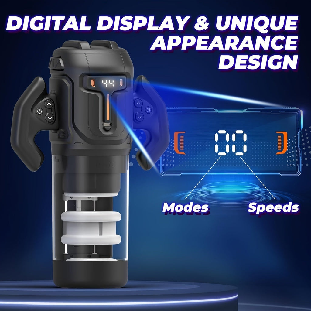 Automatic Male Masturbator Sex Toys. Unique Male Sex Toys With 4 Thrusting & Rotating Modes For 4 Speeds. Male Stroker With Handles & Digital Display & One-Click Burst For Men. Sergeant Major