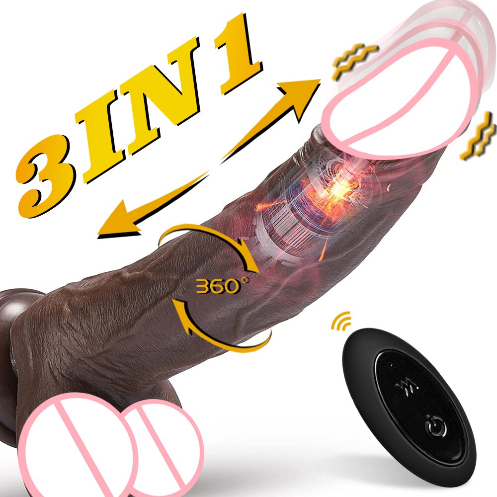 Automatic Masturbation Dildo for Women Heating Orgasm Vibrating Penis for Couples