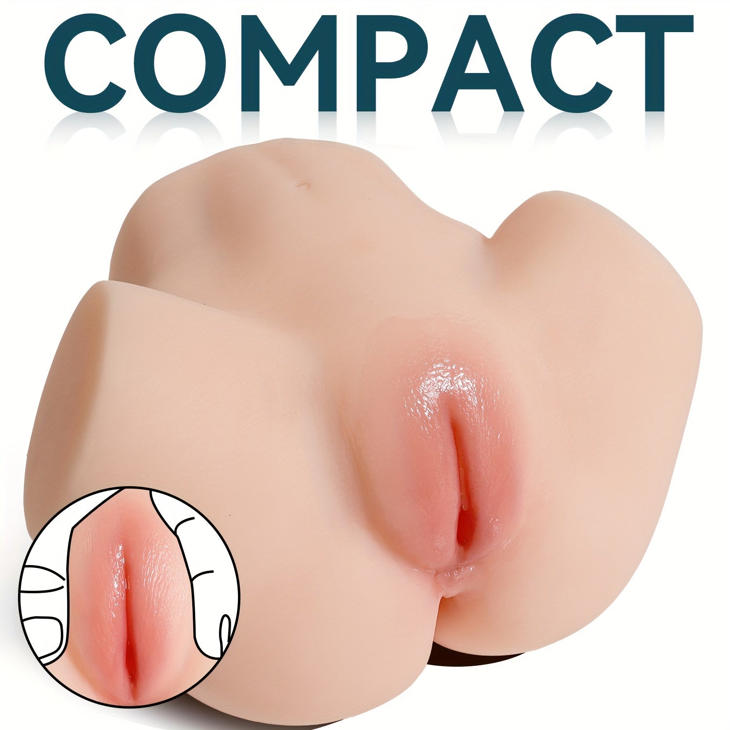 Realistic 1.8kg Male Anus Self-Pleasure Toy: TPE Material. 3D Textured Channels. 7.28 Length. 3.33 Width. No Battery Required