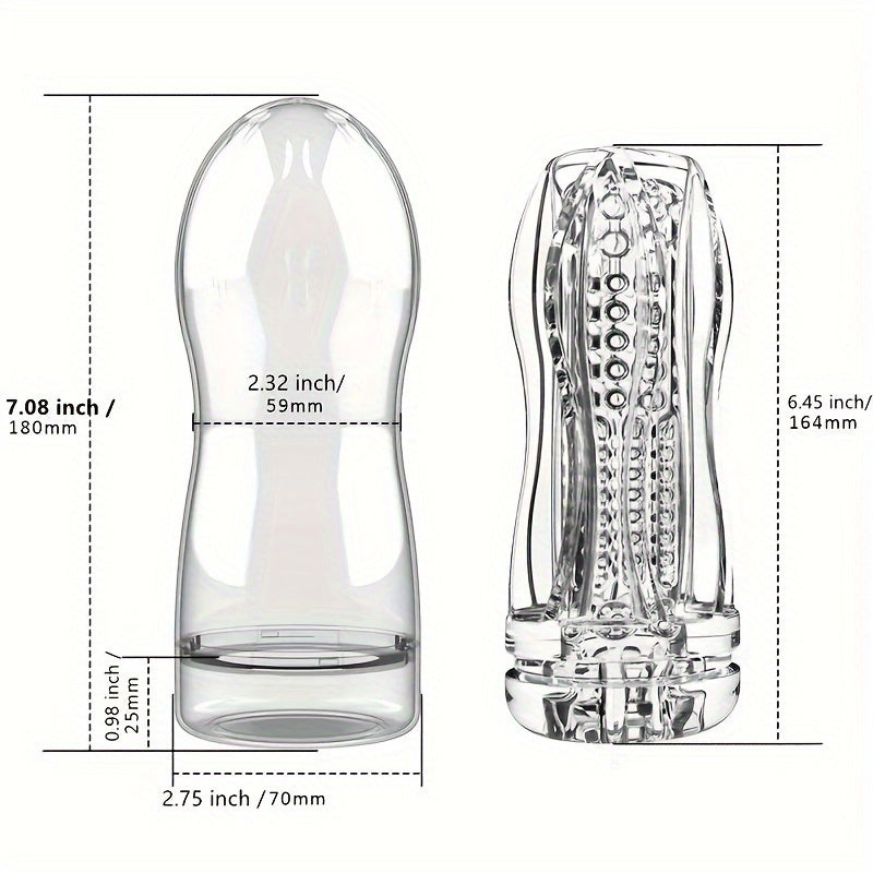 Male Masturbation Cup Massage Sleeve Sex Toy Portable Crystal Vaginal Mouth Sleeve Transparent Vaginal Easy To Clean Transparent Vaginal Male Sex Toys
