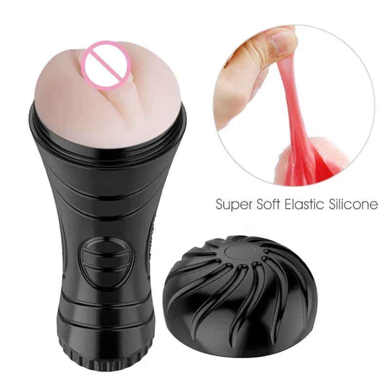 Silicone Fleshlight for Men Adult Sex Toy Masturbator with Vibrator Penis Sleeves for Adult