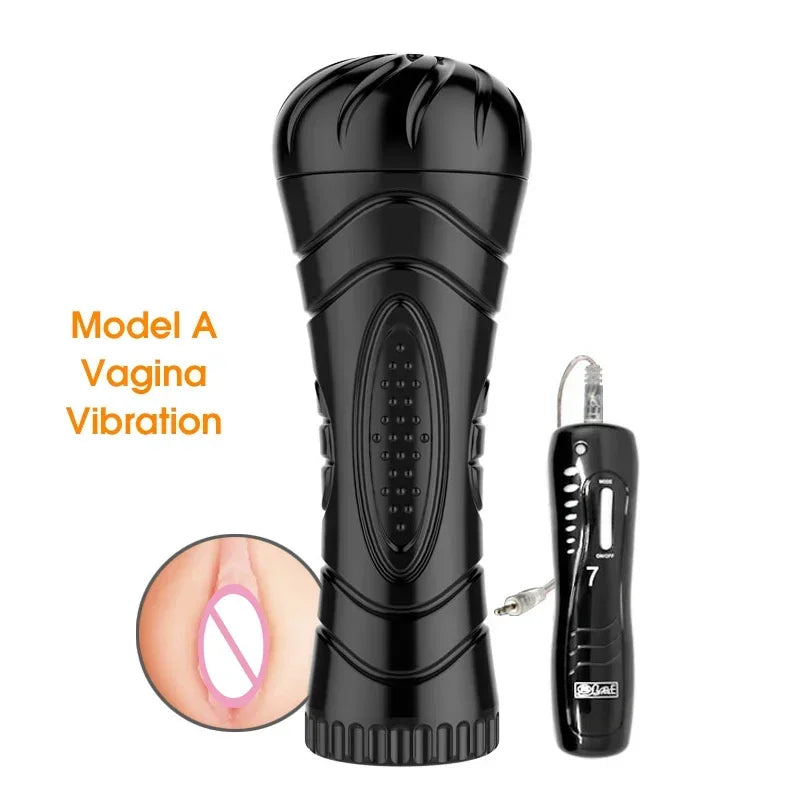 Silicone Fleshlight for Men Adult Sex Toy Masturbator with Vibrator Penis Sleeves for Adult