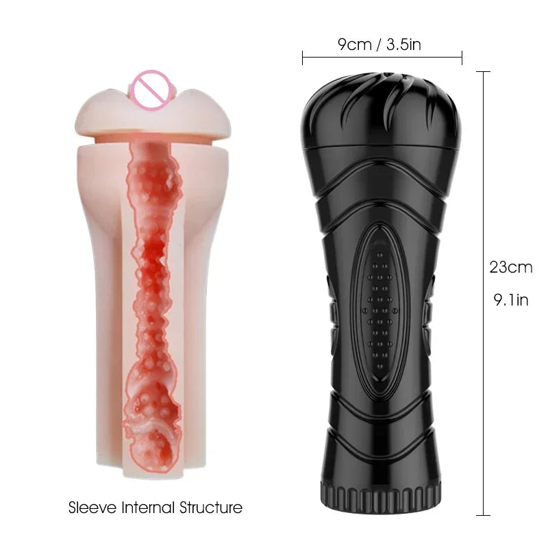 Silicone Fleshlight for Men Adult Sex Toy Masturbator with Vibrator Penis Sleeves for Adult