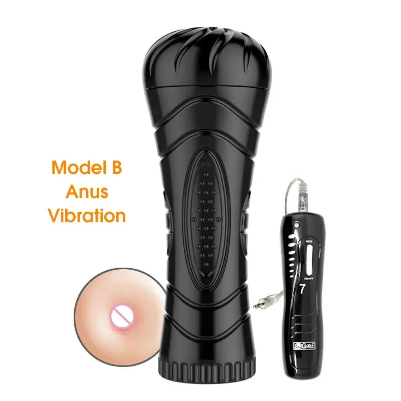 Silicone Fleshlight for Men Adult Sex Toy Masturbator with Vibrator Penis Sleeves for Adult