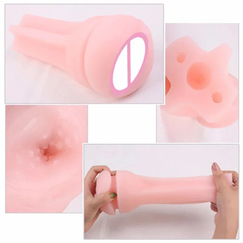 Silicone Fleshlight for Men Adult Sex Toy Masturbator with Vibrator Penis Sleeves for Adult