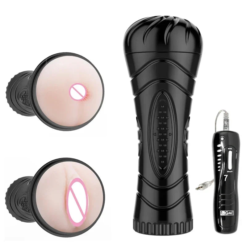 Silicone Fleshlight for Men Adult Sex Toy Masturbator with Vibrator Penis Sleeves for Adult