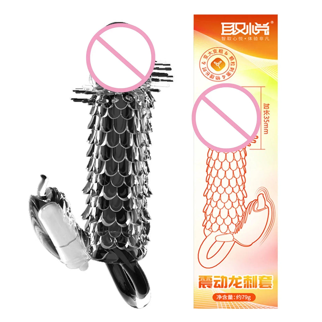 3D Crystal Condoms Dick Extender Penis Lengthen Bold Sleeve Sex Toys n Useful Sex Supplies