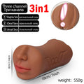 3D ที่สมจริง Oral Masturbation ชายคอหีเพศช่องคลอดจริง Pussy Sextoy สำหรับชาย3ใน1 Masturbstor ผู้ใหญ่อมควย sex Choop