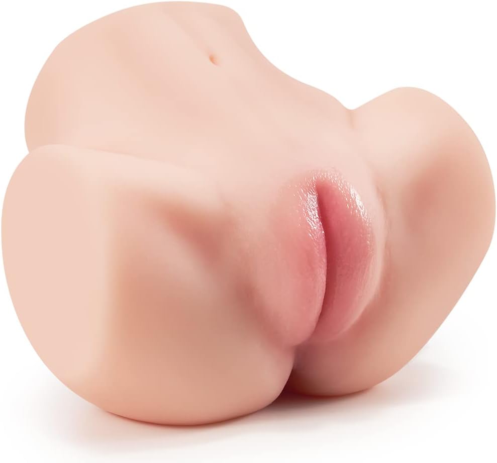 2Kg Brown Male Masturbator Sex Doll with Virgin Tight Labia. 2 Hole Realistic Sex Toy with Strong Suction Channel. Goyha Pocket Pussy Sex Toy for Men Masturbation