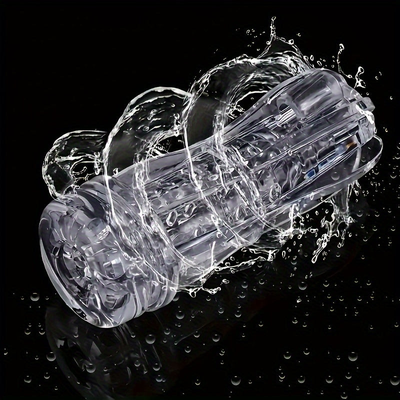Transparent 3D Realistic Electric Male Masturbator: Adult Party Toy for Men. Suitable for Ages 18+ (No Feathers. Silicone Material)