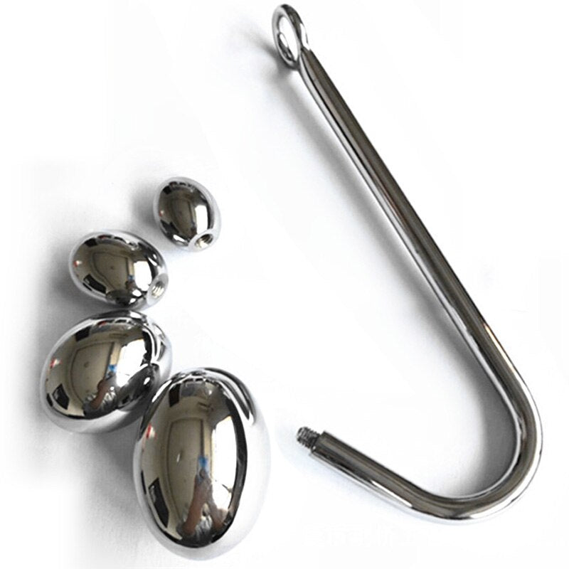 4Size Stainless Steel Anal Balls Dilator Anal Hook Buttplugs Anus Stretcher Butt Plug Prostate Adult Game Sex Toys for Men Woman