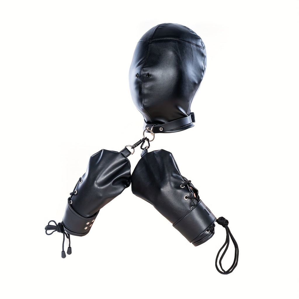 Adult Sex Restraints Toys Mask Paws Gloves Neck Collar BDSM Role Play Training Bondage Set