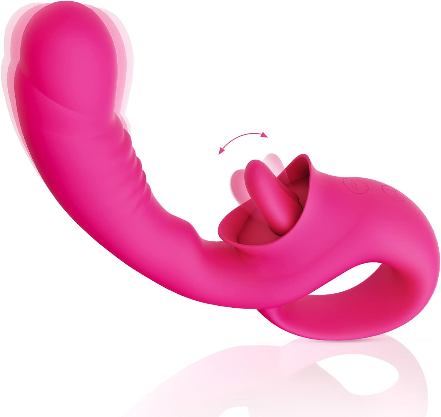 Clitoral G Spot Vibrator. Realistic Clitoralis Stimulator for Women with 10 Licking & Vibrating Modes. Strapless Strap-On Dildo for Multiple Stimulation. Adult Sex Toys