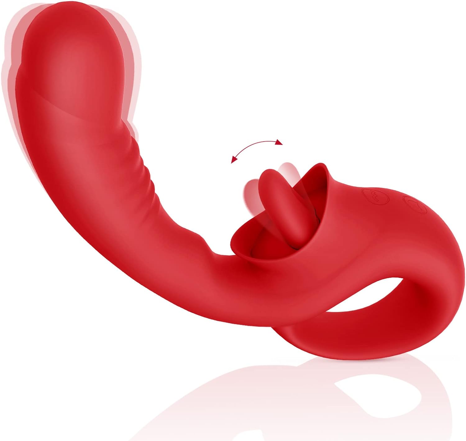 Clitoral G Spot Vibrator. Realistic Clitoralis Stimulator for Women with 10 Licking & Vibrating Modes. Strapless Strap-On Dildo for Multiple Stimulation. Adult Sex Toys