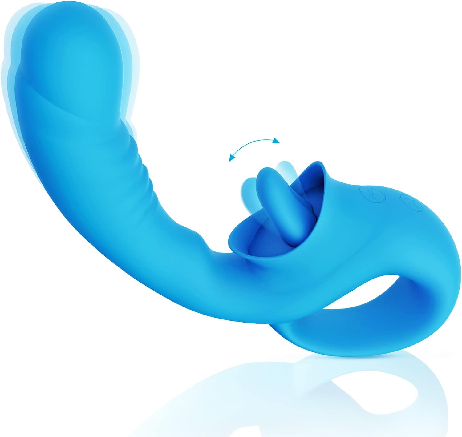 Clitoral G Spot Vibrator. Realistic Clitoralis Stimulator for Women with 10 Licking & Vibrating Modes. Strapless Strap-On Dildo for Multiple Stimulation. Adult Sex Toys