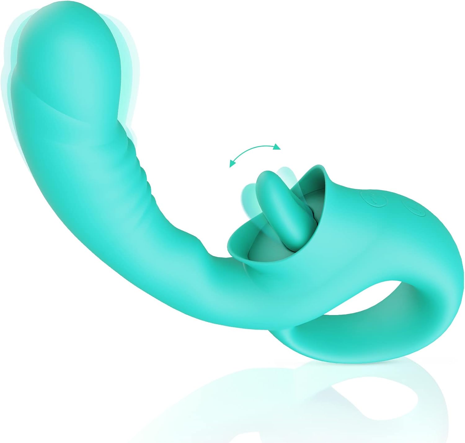 Clitoral G Spot Vibrator. Realistic Clitoralis Stimulator for Women with 10 Licking & Vibrating Modes. Strapless Strap-On Dildo for Multiple Stimulation. Adult Sex Toys