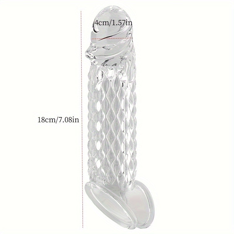 Blue Purple White Large TPE Material Wolf Tooth Mesh Simulation Penis Cover Penis Sleeve
