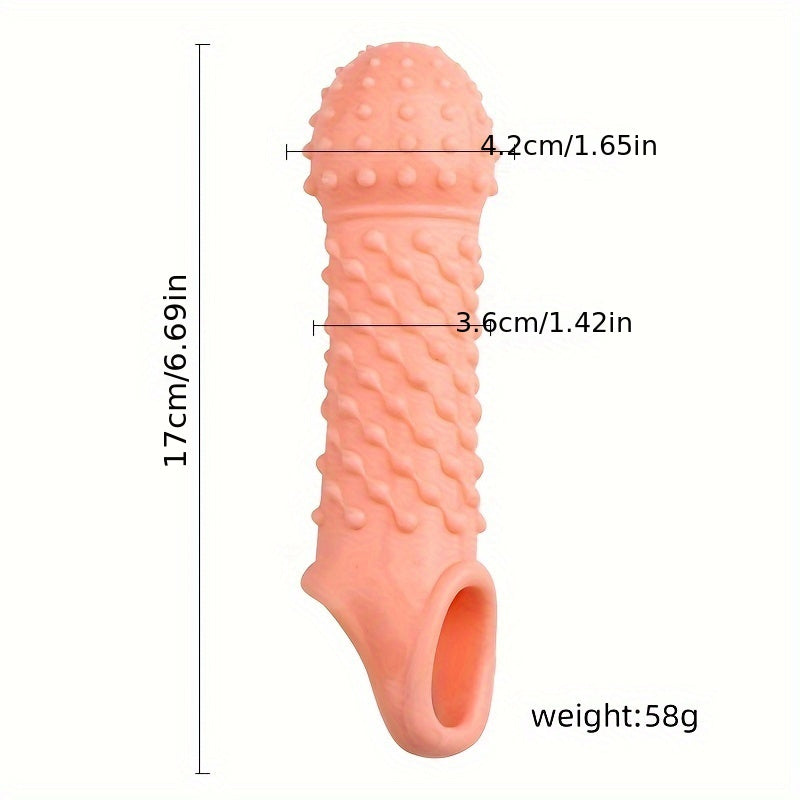 2pcs Penis Enhancer Sleeves with Stretch G-Spot Stimulation - Reusable Cock Ring & Nozzle for Men's Sexual Pleasure Sex Toy For Men Masturbating Sex Toy For Men Anal