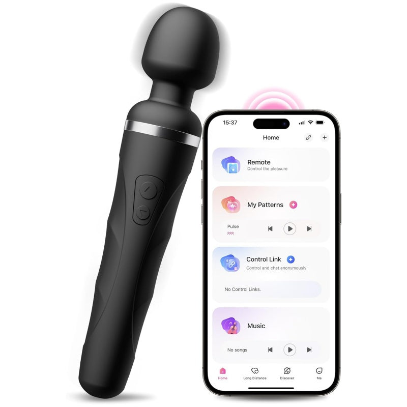 LOVENSE Domi 2 Wand Massager for Women Men. Classic Wand Vibrator. Powerful Stimulator with Dual Rotating Head. Bluetooth App Controlled. Customizable Vibrations Partner Play