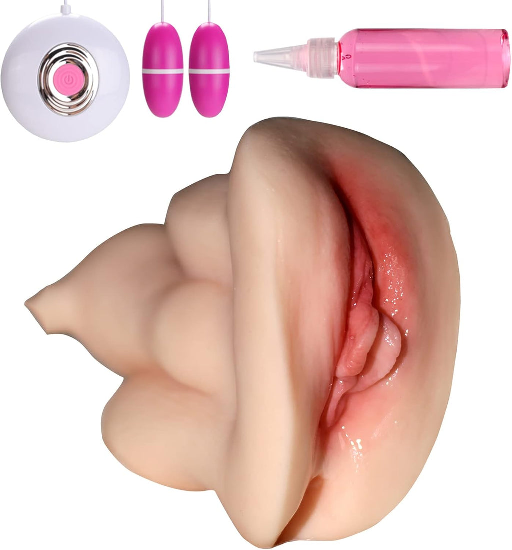 Vibrating Womb Masturbator. Male Masturbators Pocket Pussy Realistic Stroker Lifelike Vaginal Oral Sex Toys for Man Masturbation
