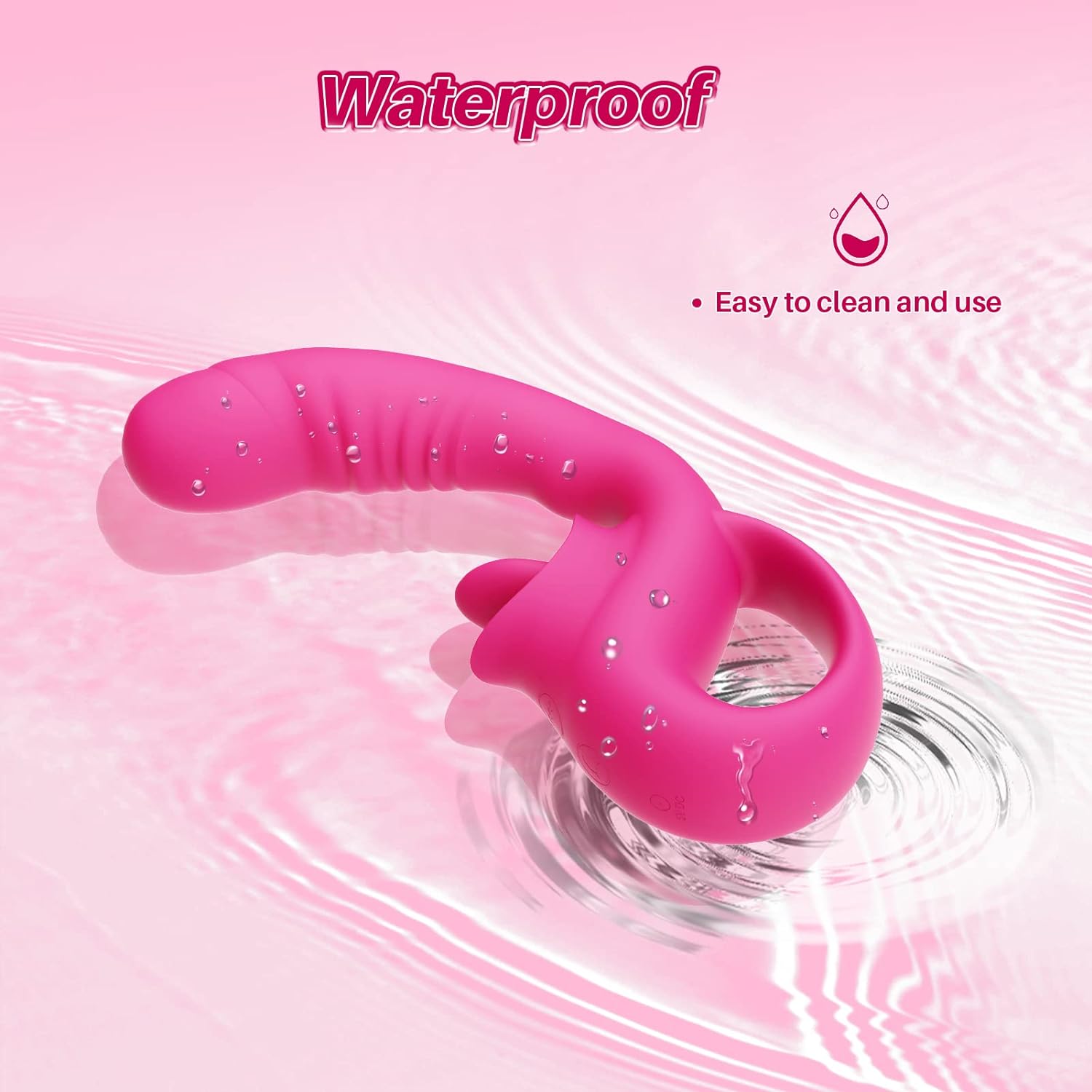 Clitoral G Spot Vibrator. Realistic Clitoralis Stimulator for Women with 10 Licking & Vibrating Modes. Strapless Strap-On Dildo for Multiple Stimulation. Adult Sex Toys