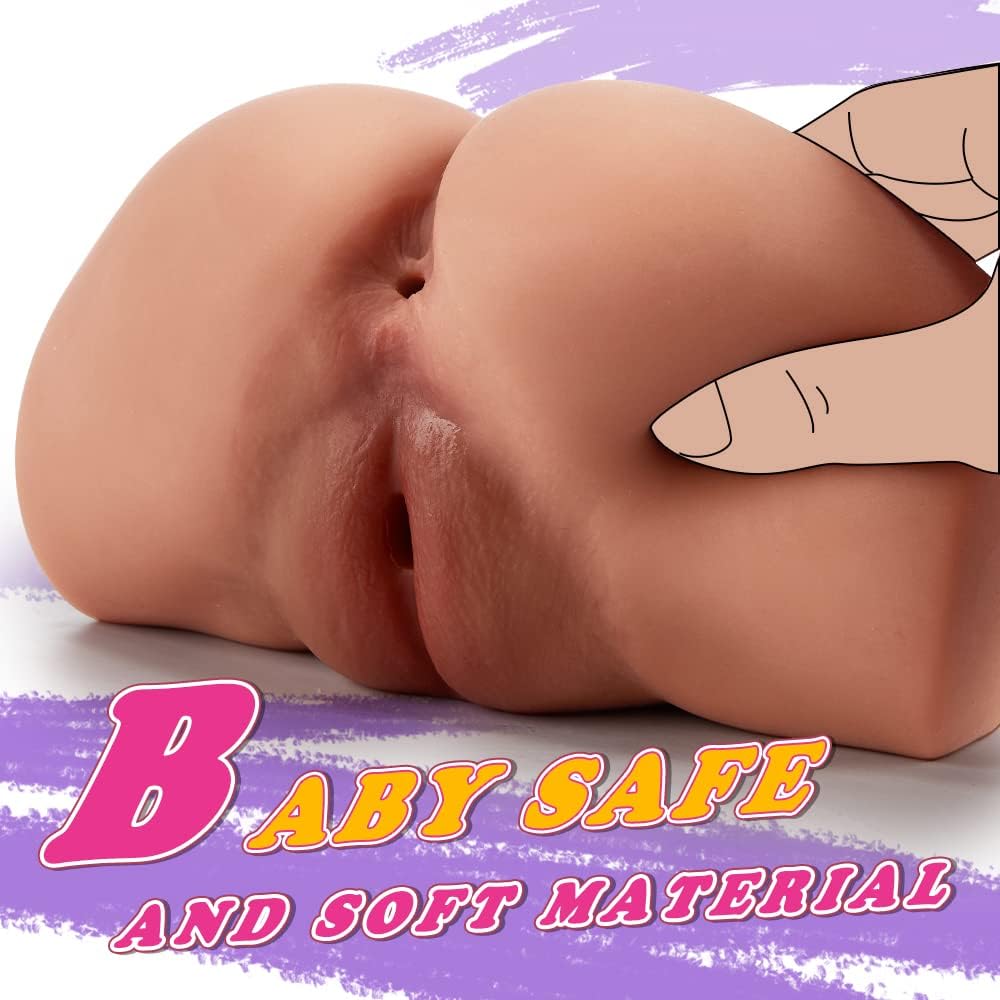 2Kg Brown Male Masturbator Sex Doll with Virgin Tight Labia. 2 Hole Realistic Sex Toy with Strong Suction Channel. Goyha Pocket Pussy Sex Toy for Men Masturbation