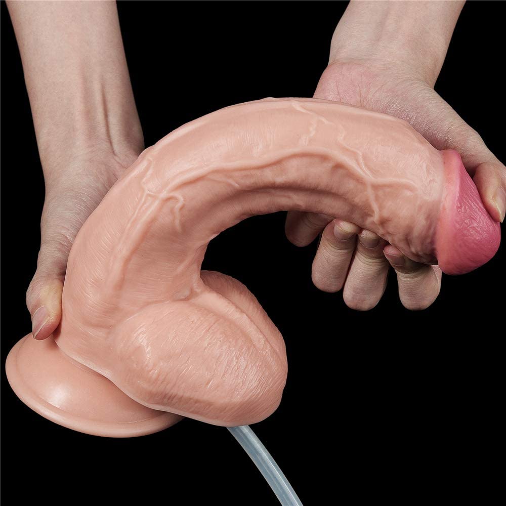 Realistic Squirting Dildo Ejaculating Dildo with Enema Bulb.Big Anal Dildo Strap on Huge Dildo Suction Cup Dildo