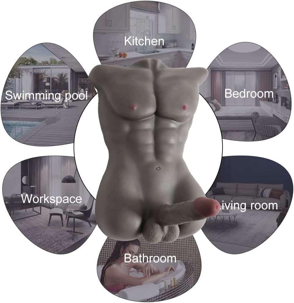 Male Sex Doll for Women with Big Realistic Dildo Sex Toys Male Torso Penis Sex Dolls with Tight Anal Sex for Female Masturbation Threesome Couple Sex Fun Unisex Toys. 18.74LB