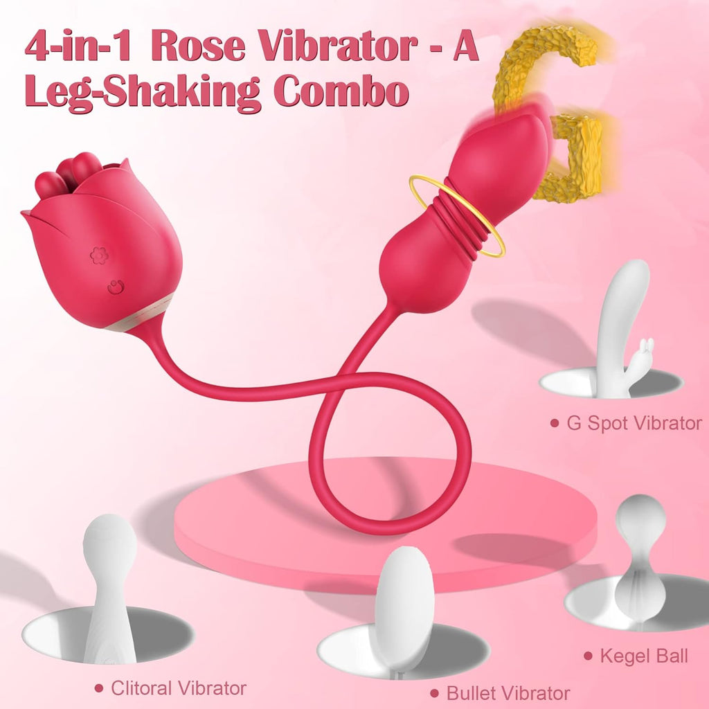 Sex Toys Rose Dildo Vibrator - Rose Sex Toy Thrusting Dildos. Fondling Vibrators Adult Toys. Female Vibrator Clitoris Stimulator. Couples Sexual Pleasure Stimulation Device. Consoladores Vibradores