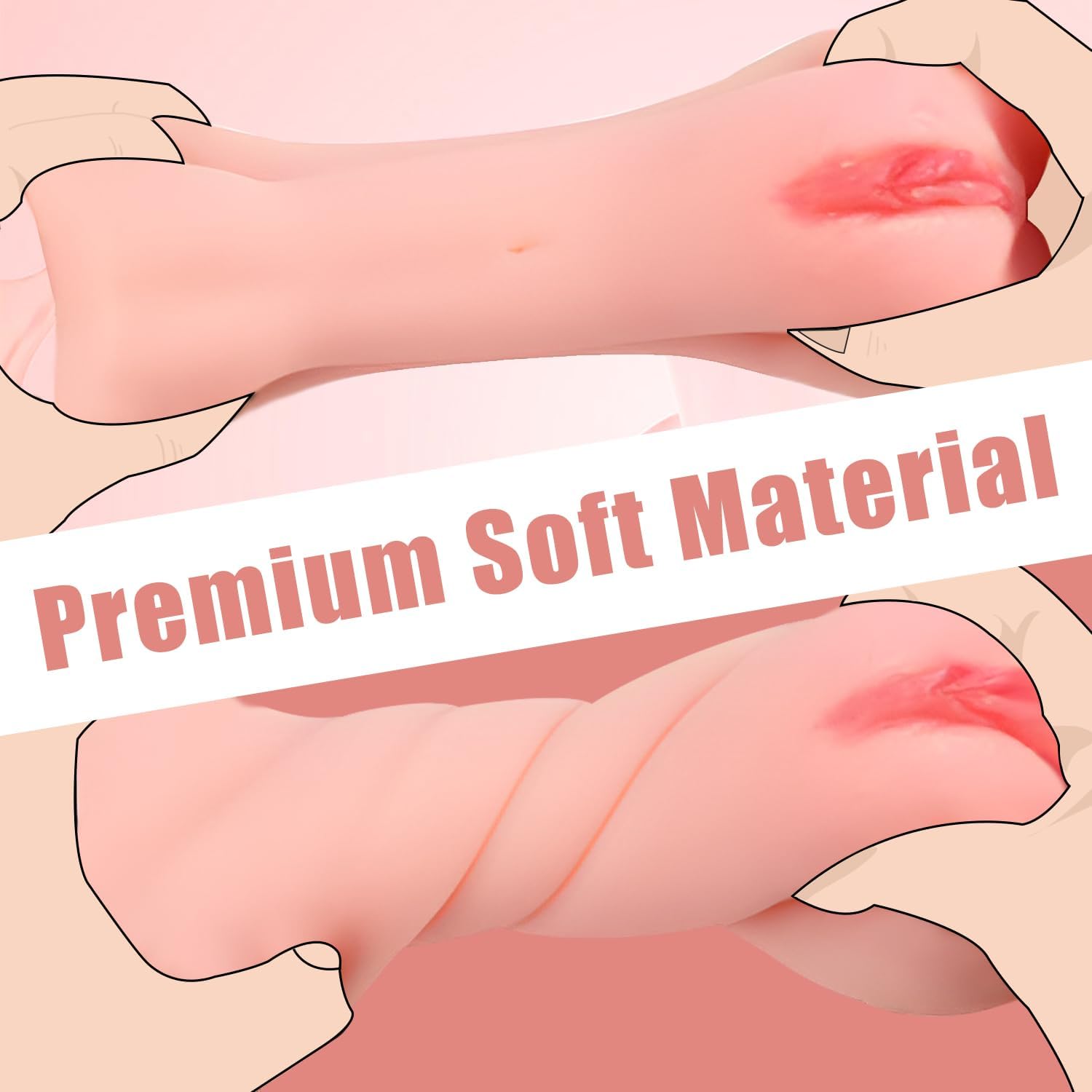 Male Masterburters Pocket Pussy Tight Silicone Blowjober Handsfree Underwear Men's Handheld Pocket Pussy Realistic Textured Pussies Pocket puzzy Silicone Pink A2