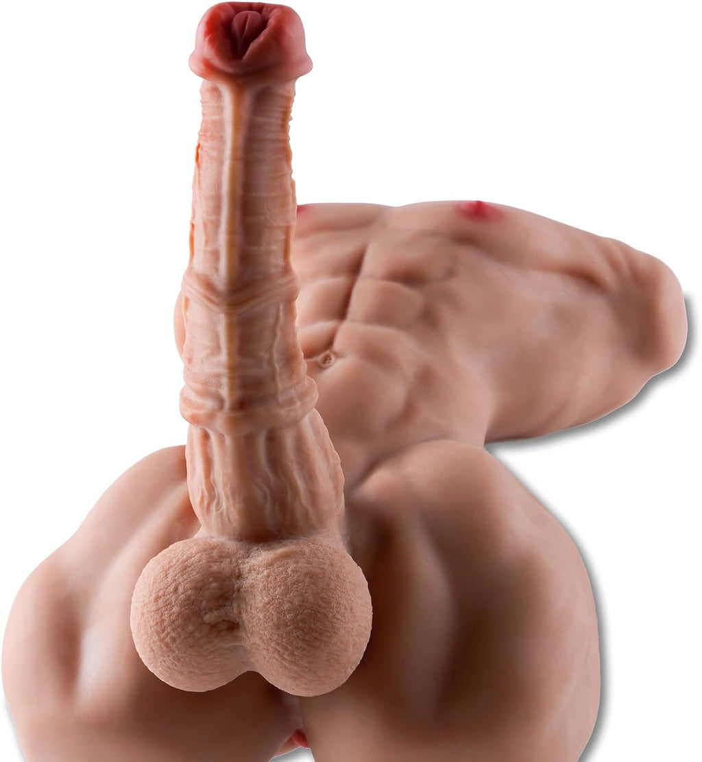 Sex Doll Muscular Men Torso Realistic Large Dildo Masturbator. Lifelike Thick Horse Big Dildo Sex Dolls with Big Butt Anal masturbators. Adult Couples Sex Toys (Brown)