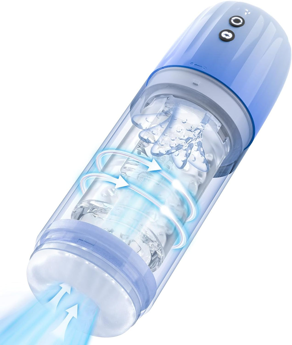 Sex Toy Male Masturbators Cup: Automatic Adult Toys with Rotating & Thrusting Hand Free Pocket Pussy Stroker with Realistic Silicone Sleeve - Erotic Penis Games for Man Electric Men Blowjob Machine