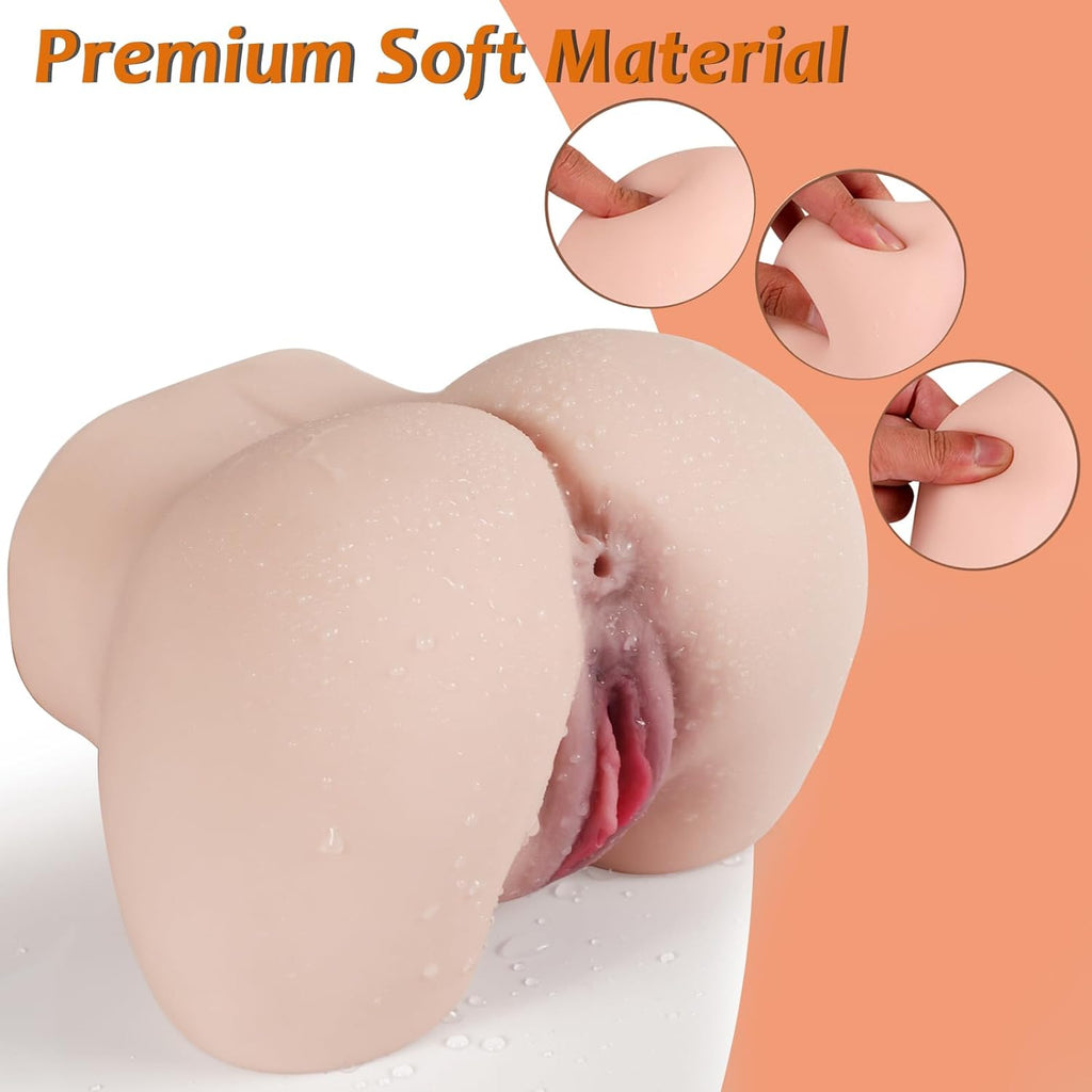 Vibrating Sex Doll Torso - 2Kg Pocket Pussy Ass Male Stroker Adult Realistic Sex Doll Hands Free Stroker Soft Butt Toy for Men with 10 Vibration Modes Sex Dolls Adult Toys for Men Vagina Anal Sex