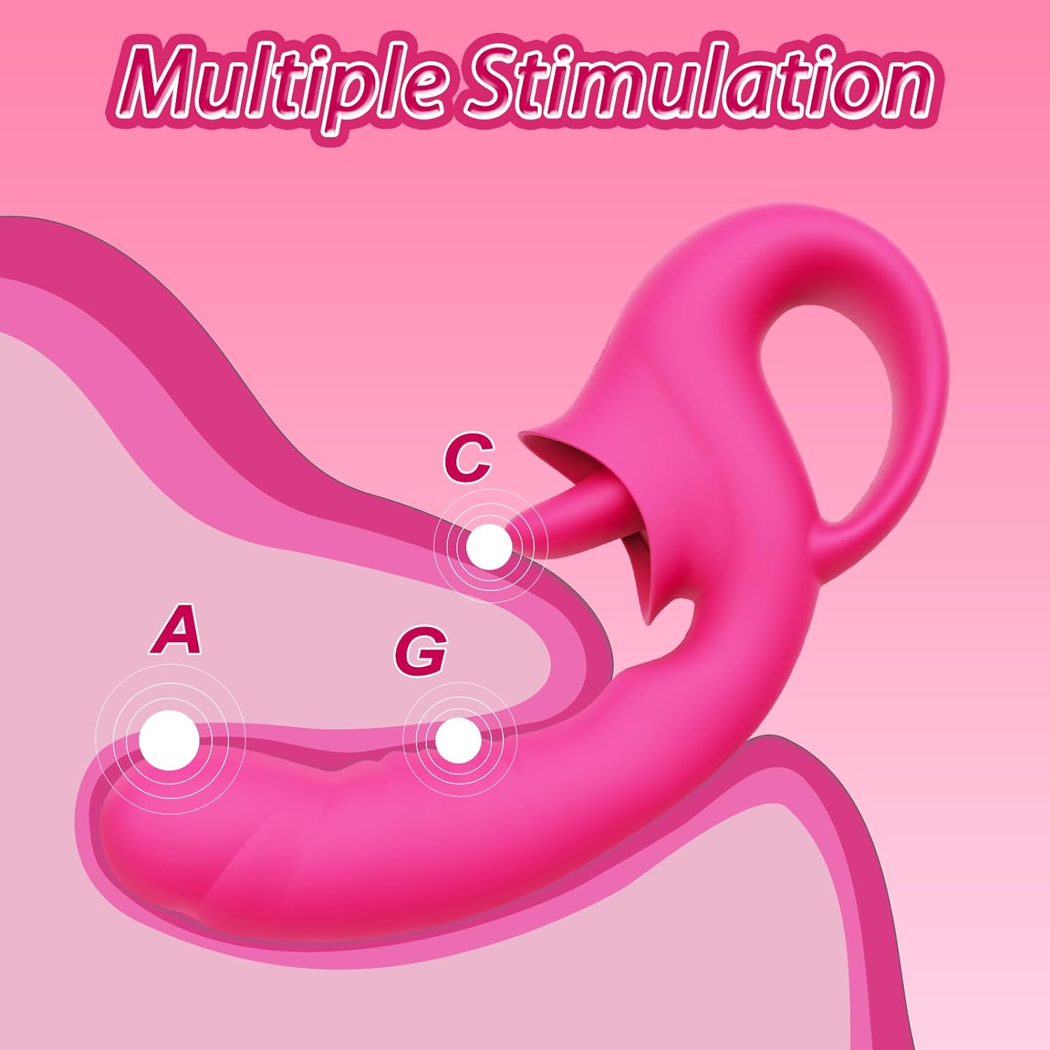 Clitoral G Spot Vibrator. Realistic Clitoralis Stimulator for Women with 10 Licking & Vibrating Modes. Strapless Strap-On Dildo for Multiple Stimulation. Adult Sex Toys