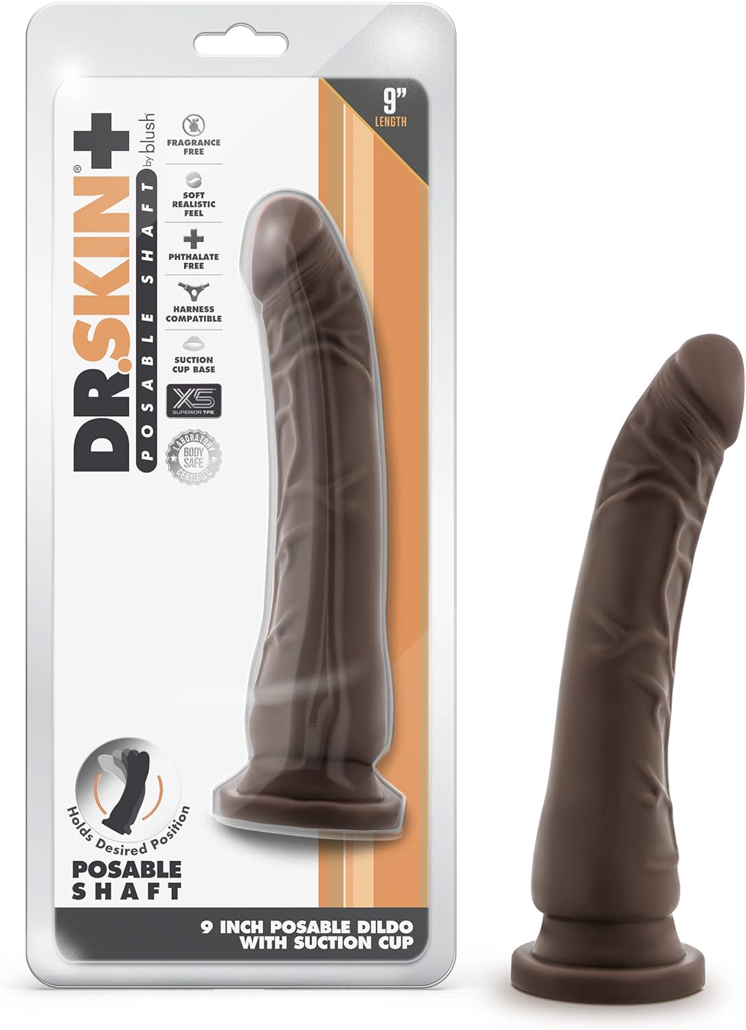 Blush Dr. Skin Plus Dildo แบบขยับได้ ความหนาแน่นสามระดับสมจริง - ยาว 9 นิ้ว กว้าง 2 นิ้ว - ฐานคัพดูดแข็งแรงแน่นหนาสำหรับเล่นโดยไม่ต้องใช้มือและใช้ร่วมกับสายรัดได้ - สัมผัสเสมือนจริง Sensa Feel - อุปกรณ์เสริมทางเพศ