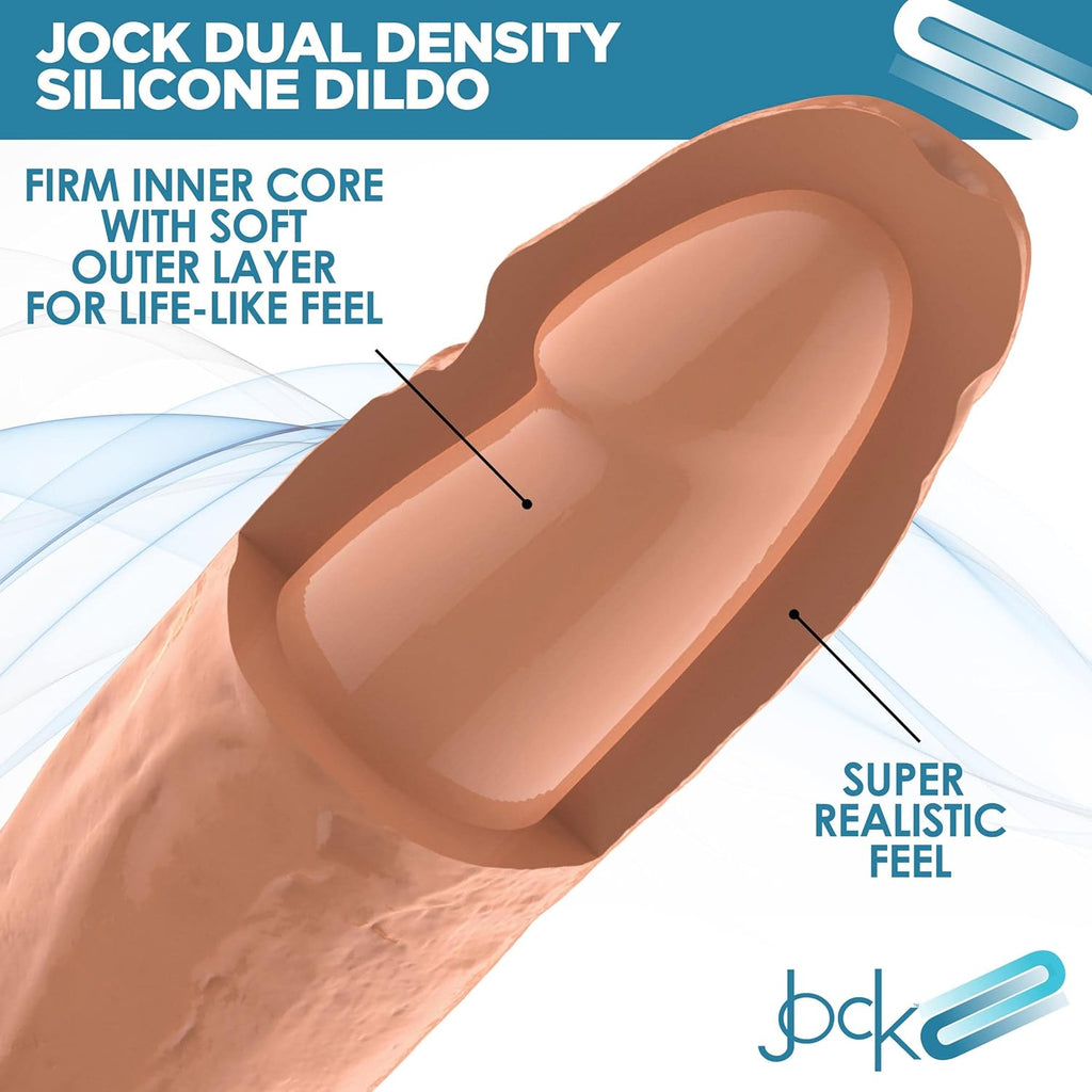 Jock 6 Dual Density Dildo for Men. Women. & Couples. Body Safe Ultra Realistic Premium Silicone Dildo. 1 Realistic Dildo 6 Inches Light.