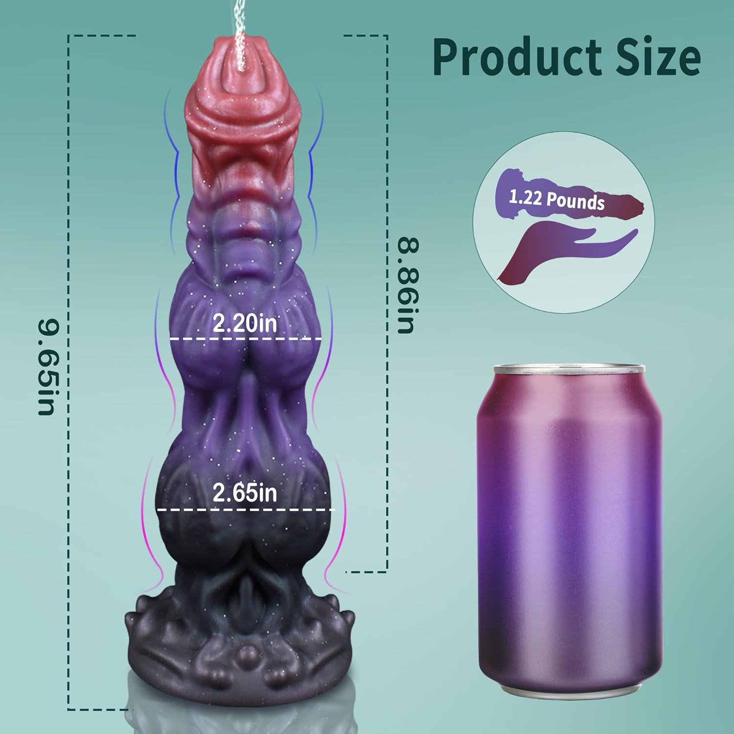 9.6 Monster Dildo Squirting Dildo Silicone Ejaculating Dildo with Knots. Fantasy Dildo Thick Dragon Dildo Horse Dildo with Strong Suction Cup. Huge Dog Dildo Soft Anal Dildo. Adult Toys for Women Men