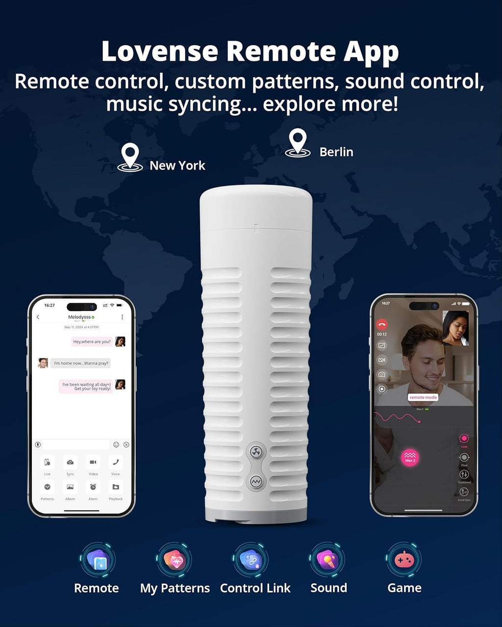 LOVENSE Max 2 Male Masturbator Sex Toys. Automatic Vibration Sex Machine Pocket Pussy with 360 Degree Contractions. Male Stroker Sucking Toys. 3D Realistic Pussy Pocket for Men's Oral Sex Toy