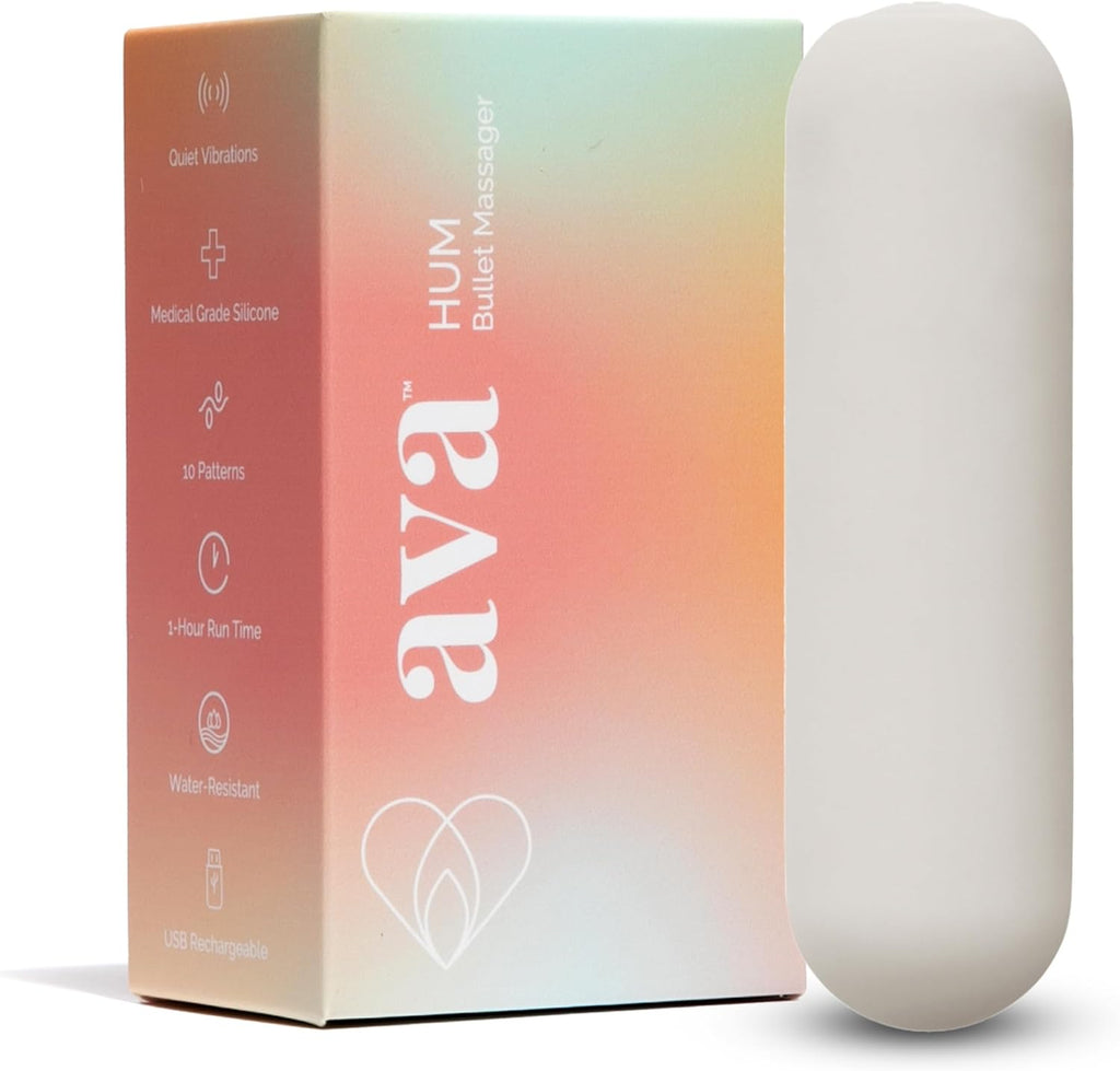 ไม้กายสิทธิ์สั่น Ava EVO Ergo - สีเบจ และเครื่องนวด Ava Bullet HUM - [มินิไวเบรเตอร์ของเล่นทางเพศ] | ของเล่นทางเพศสำหรับทุกคน | เครื่องสั่นคลิตอริส - สีเบจ