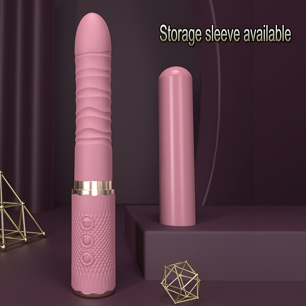 Pink Dual Motor Realistic Thrusting Dildo Vibrator With Heating. Sex Toys Vibrator Clitoral Stimulator For Anal Stimulation. 10 Mode Adult Telescopic Vibration Sex Toys For Women Couples